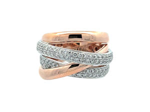 Bague Triple en Acier Inoxydable Plaqué Or et Diamant, Style Hip Hop, Luxe Léger et Exquis - Product Image 5