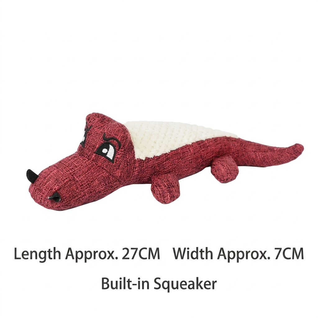 Jouet en grille de maïs crocodile rouge en denim