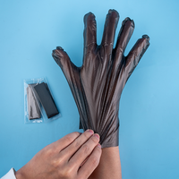 Gants jetables en PE noirs emballés individuellement, de qualité alimentaire et de grande taille |   Fabricant depuis 20 ans
