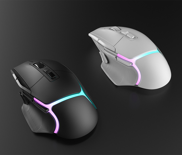 PCTENK Gaming Professional 10D Optical Wireless Mouse E Sports RGB Backlit for Desktop Use with 12800 DPI and 3325 Sensor