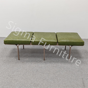Sigma Stainless Steel Base Ottoman Bench Custom Material Living Room Bedroom <strong>Bed</strong> <strong>End</strong> Upholstered Benches - Product Image 6