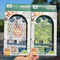 HTL Mini jeu de flipper portable, lanceur de billes, jouet d'arcade rétro, jeu de société interactif parent-enfant pour enfants