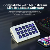 AJAZZ Akp153E Teclado Táctil Programable de 15 Teclas con Cable USB-C y Panel de Consola con Atajos de Programación para PC/Windows