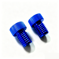 Blue Anodized Aluminum Alloy Knurled Thumb Screw CNC Machined Hand Tightening Bolt for Precision Equipment Inch/Metric
