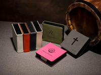 Bloc-notes adhésif personnalisé en similicuir laserable portable, mini bloc-notes adhésif carré en similicuir personnalisé