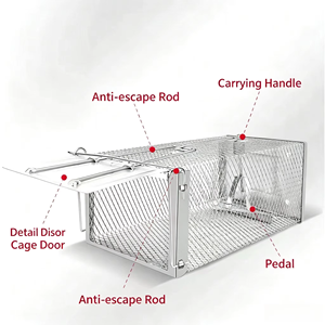 Grande cage piège à souris haute sensibilité avec pédale, attrape-rongeurs, outil de lutte antiparasitaire, vente en gros d'usine à bas prix - Product Image 6