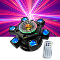Lumière de fête disco rotative à 6 bras 120W, effet boule magique RGBW, faisceau laser, stroboscope, DMX512, activé par le son, DJ, bar, club, KTV
