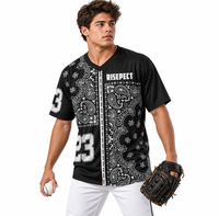 Fabricant de maillots de baseball pour hommes OEM ODM, chemises de softball noir et blanc, impression intégrale, uniforme d'équipe professionnelle