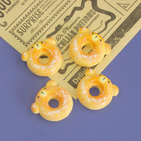 Douce Donut Ours Résine Flatback Cabochon pour Bricolage Maison de Poupée Miniature Nourriture Résine Charme Boucles D'oreilles Épingle À Cheveux Accessoires
