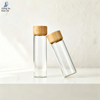 Bouteille de contrôle à bouchon en bambou et en bois, diamètre 22 mm, bouteille à réactifs, bouteille d'aliquote scellée à bouchon à vis, bouteille à vœux à large ouverture