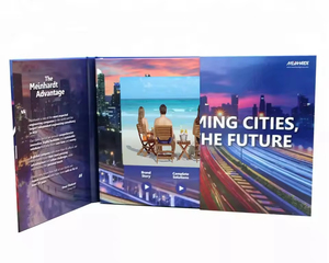 Khuyến mại chuyển động HD Gấp bìa video cuốn sách Màn hình LCD Máy nghe nhạc softcover 10 inch video Brochure Tri gấp Brochure - Product Image 3