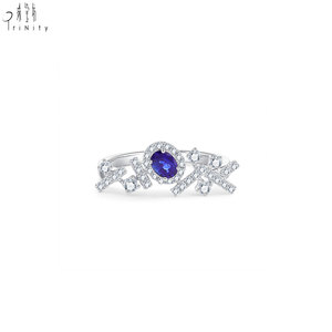 Fabricante de Joyería Fina de Hong Kong, Anillo de Lujo de Oro Blanco Sólido de 18K con Piedra Preciosa Natural y Diamante Natural, Regalo para Mujer - Product Image 2