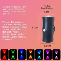 Lampe d'ambiance à dégradé de couleurs, détecteur de mouvement intelligent, lampe murale RGB rechargeable magnétique pour la maison