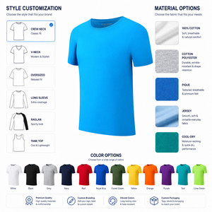 เสื้อยืดโลโก้สั่งทำ 180 กรัม ผ้าคอตตอนผสม 55% แห้งเร็ว เสื้อเปล่า รับผลิตแบรนด์ส่วนตัว ชุดยูนิฟอร์มบริษัท ขายส่ง OEM ไซส์ S-5XL - Product Image 5