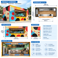 Kiosque de café prêt à l'emploi, bar mobile, café modulaire, stand de restauration rapide avec fenêtre de service pour rue, campus, centre commercial