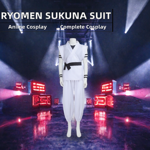 Costume de <span class=keywords><strong>cosplay</strong></span> Ryomen <span class=keywords><strong>Sukuna</strong></span>, tenue de kung-fu blanche sans manches, uniforme d'arts martiaux avec autocollants de tatouage pour hommes adultes - Product Image 5