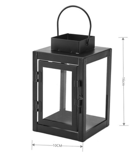 Modern <strong>Large</strong> Black Hanging Iron &amp; Glass <strong>Lantern</strong> New Outdoor Christmas Party Decoration Square Candle Holder for Family Use - Product Image 6