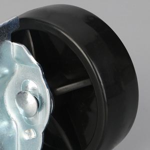 Wolverhampton 3 Inch Screw Type Side Brake Swivel Caster Zinc Plated Industrial Furniture Wheel - Product Image 2