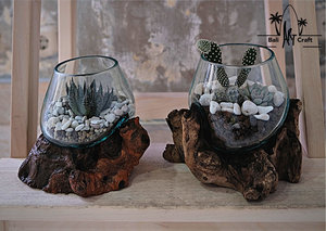 Handmade tan chảy thủy tinh trên lũa Bình độc đáo hồ cạn bình thủy tinh cho trang trí nội thất mặt hàng Chậu hoa trồng - Product Image 3