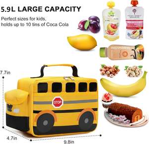 Bouteille isotherme en acier inoxydable pour enfants, mignonne, avec sac de transport, boîte à lunch scolaire anti-fuite, qualité alimentaire, vente en gros - Product Image 2