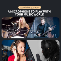 Microphone à condensateur professionnel Madon M1 48V filaire, portable, pour studio d'enregistrement, en plastique et métal, avec suppression du bruit