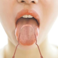 Grattoir et Nettoyeur de Langue en Cuivre Marque OEM Or Rose en Forme de U – Éliminateur Efficace de la Mauvaise Haleine pour Usage Domestique