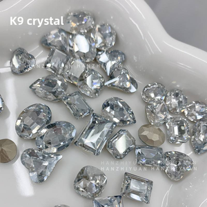 <span class=keywords><strong>D</strong></span>écoration <span class=keywords><strong>d</strong></span>'ongles en strass de cristal K9, rectangulaire, à angle droit, bleu scintillant, à fond pointu, accessoires pour ongles Cy0510 - Product Image 2