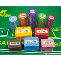 Çin tedarikçisi akrilik üç katmanlı beyaz renk fransız kod mix renkler cips Poker seti Poker Chip kılıfları