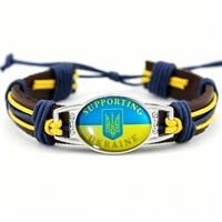 Bracelet personnalisé avec le drapeau de l'Ukraine, bracelet tressé à la main réglable pour les rencontres sportives, souvenir et cadeau d'équipe