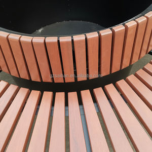 Ronde Buitenstoel Metalen Buitenbank Gegalvaniseerd Houten Terrasbanken Voor School - Product Image 5