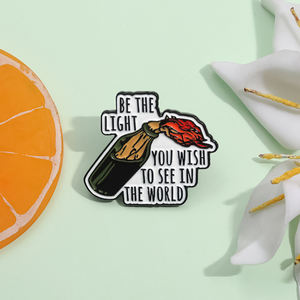 เป็นไฟที่คุณต้องการโคมไฟเคลือบรูปขวดเข็มกลัดการ์ตูนเครื่องประดับสัญลักษณ์ปกเสื้อที่สร้างแรงบันดาลใจอย่างสร้างสรรค์ - Product Image 2