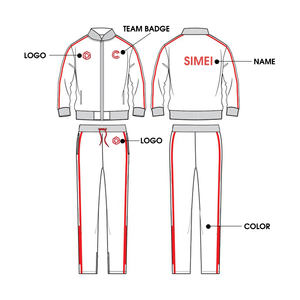 Fabricante de ropa con cremallera completa para hombre, ropa deportiva absorbente de sudor para gimnasio, ropa de entrenamiento y jogging con cuello levantado transpirable personalizada para hombre - Product Image 2