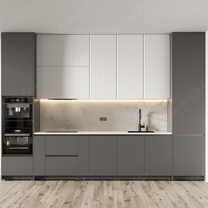 Gabinetes <span class=keywords><strong>de</strong></span> Cocina Modernos Gris Brillante a Precio Económico, Cocina Completa Moderna <span class=keywords><strong>de</strong></span> Lujo - Product Image 2