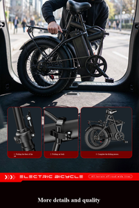 Vélo électrique pliable tout-terrain pour adulte, pneus larges 20 pouces, 700W 48V, pour montagne et neige, entrepôt US - Product Image 3