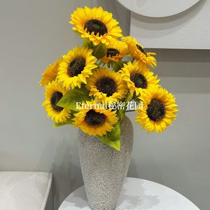 Girasoles Artificiales Secret Garden, 3 Cabezas, Plástico y Tela, Rama Individual, Decoración para el Hogar, Sala de Estar, Comedor, Ramo - Product Image 2