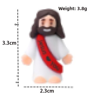 Mô hình Chúa Giê-su nhỏ thiết kế độc đáo Chúa Giê-su yêu bạn Đồ chơi Chúa Giê-su bằng cao su mini để chơi tìm đồ quà tặng tiệc tôn giáo trường học Chủ nhật - Product Image 3