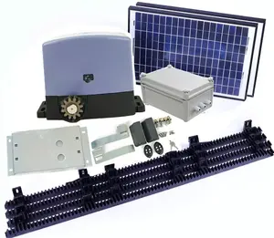 Система солнечных батарей двигатель постоянного тока 500 кг автоматический Открыватель ворот скольжения с солнечными панелями/стойками