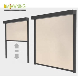 Stores verticaux coupe-vent à fermeture éclair, manuels ou motorisés, pour terrasse extérieure, pare-soleil en polyester/aluminium - Product Image 4