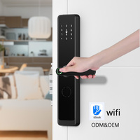 Cerradura Inteligente para Puerta de Madera de Seguridad, Cerradura Digital Biométrica con Huella Dactilar, Sistema de Entrada sin Llave con Wifi Ttlock para Hotel, Motel y Hogar
