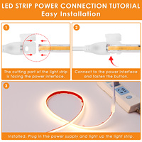 Bande lumineuse LED 220V avec 296LED IP65 COB Plug & Play PVC Corps 3000K 4000K 6500K Plafond IP65 Disponible 200M 50M 25M 100M Tailles