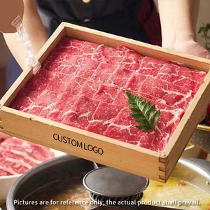 Plateaux de rangement alimentaire en bois rectangulaires avec logo personnalisé, plateaux de service multifonctionnels pour la <span class=keywords><strong>cuisine</strong></span> - Product Image 4