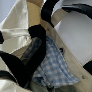 Sac fourre-tout en toile de coton de grande capacité de 20 pouces, robuste, avec poignées en cuir riveté, impression sur écran, sac pour femmes - Product Image 3