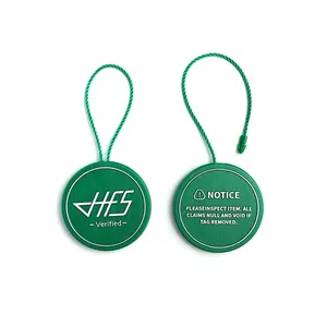 NFC Anti Theft Seal Tag Custom Jewelry Shoes Brand Name Hangtag String Plastic Tags For Clothing Own Logo