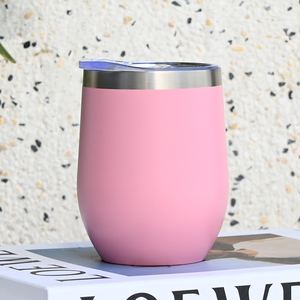 Vaso de Café al por Mayor de 12oz, Taza de Acero Inoxidable con Aislamiento al Vacío de Doble Pared, Forma de Huevo, para Uso Diario - Product Image 1