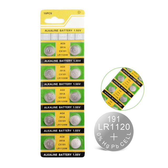 LR55 AG8 0%hg Pb 1.5V Alkaline Battery 42mAh CE Certified Button Cell for Led Lights
