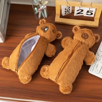 Mignon en peluche Capybara jouet porte-crayon Portable maquillage brosse sac sac de rangement fermeture éclair voyage sac cosmétique pour femmes fille étudiant