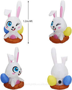 4FT <b>Easter</b> Inflatable Cute Blow up Winking Bunny & <b>Egg</b> Yard Decoration with LED Lights for Home Hotel Garden Party - Product Image 2