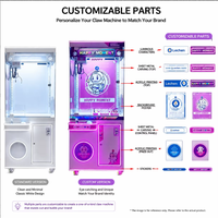 Machine à griffes commerciale à LED avec logo personnalisé pour projets de centres commerciaux, équipement de jeu d'arcade, conception OEM