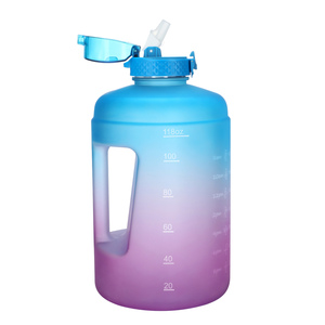 128oz Motivational Sports Plastic Water Bottle With Time Marker Plastic Dunton Bucket Water Cup Sports Bottle - Product Image 1