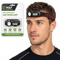 Lampe frontale LED 3 en 1 rechargeable, lampe torche détachable avec aimant et clip, capteur de mouvement pour le travail en extérieur, le camping, la réparation
